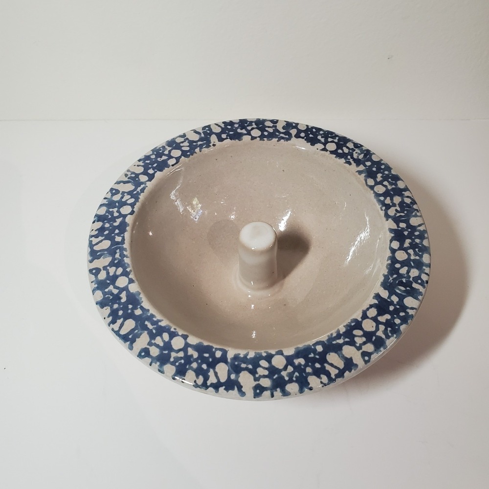Vtg The Original Apple Baker Stoneware Dish Christian Ridge Pottery Spongeware
